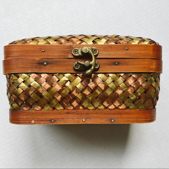 Vintage Metal Woven Basket